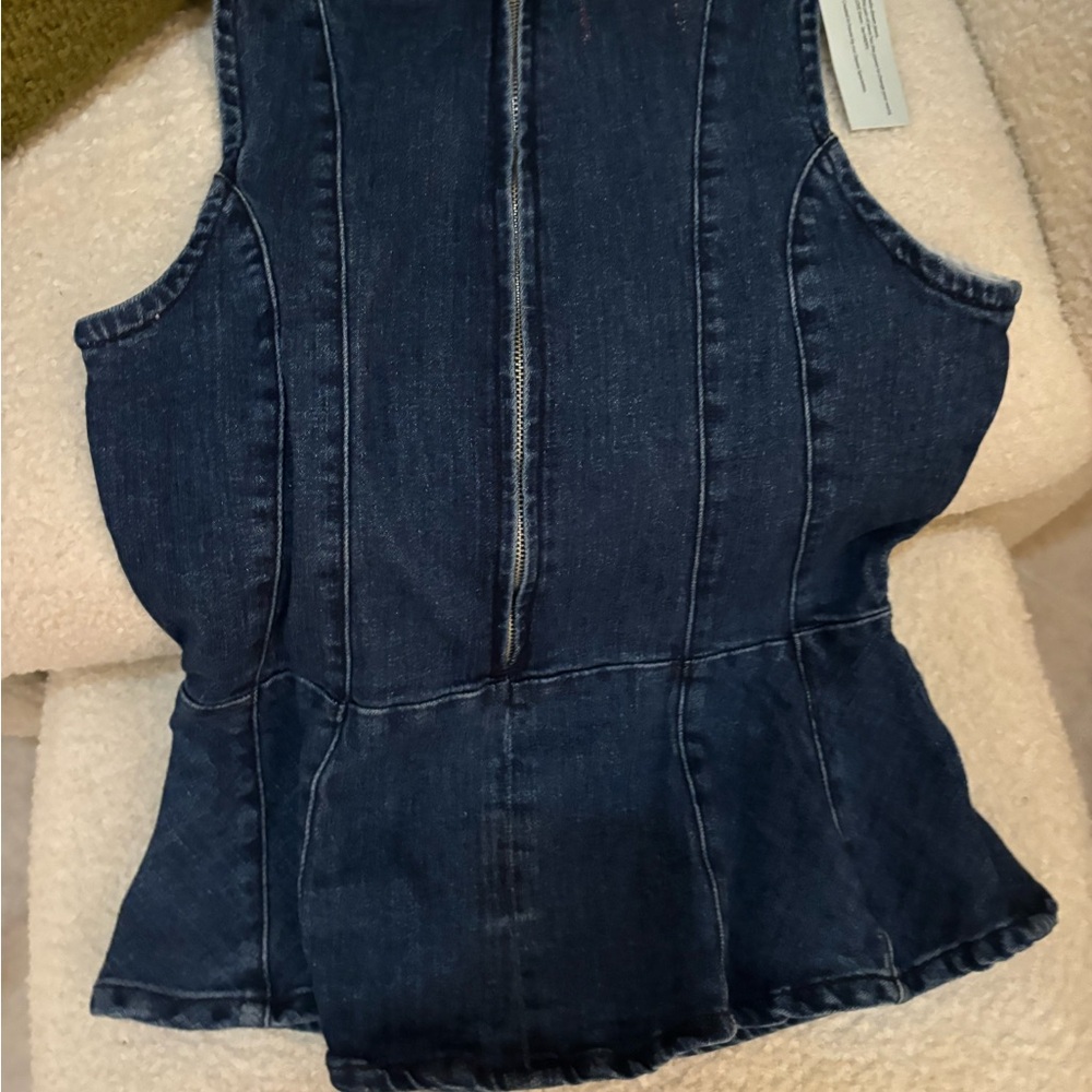 River Island Dark Blue Denim Top - Picture 7 of 11